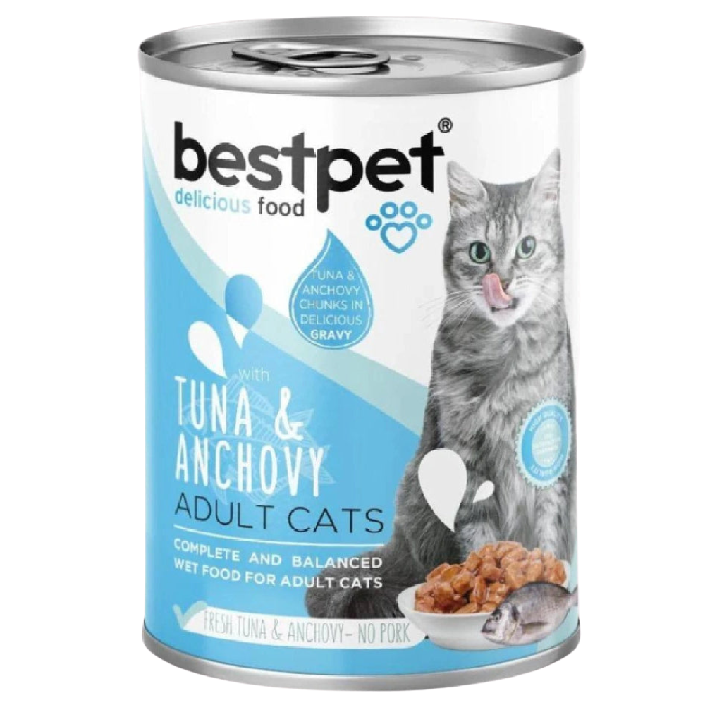 Best Pet Adult Cat with Tuna & Anchovies 400g Petfast.shop Bestpet Cat Food Wet Food petfast.shop Egypt PBE2440S75.00