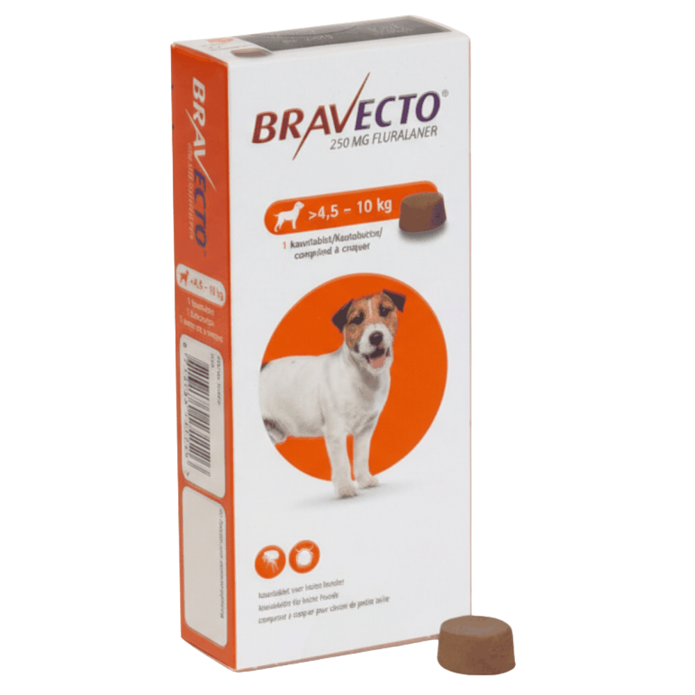 Bravecto MSD 4.5-10Kg Adult Dog Flea & Tick Treatment - 1 Tablet Petfast.shop