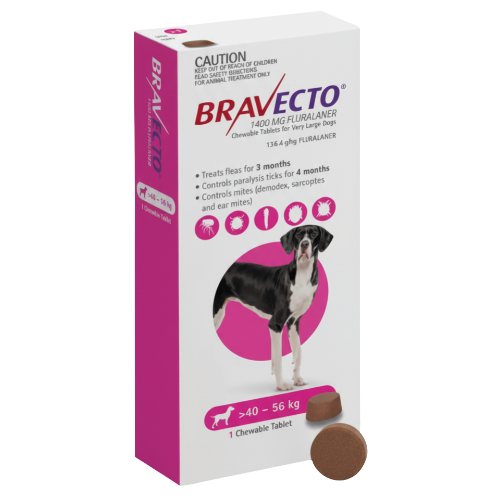 Bravecto MSD 40-56Kg Adult Dog Flea & Tick Treatment - 1 Tablet Petfast.shop Bravecto Dog Flea & Tick Pharmacy petfast.shop Egypt PBR1148S Default Title 2850.00