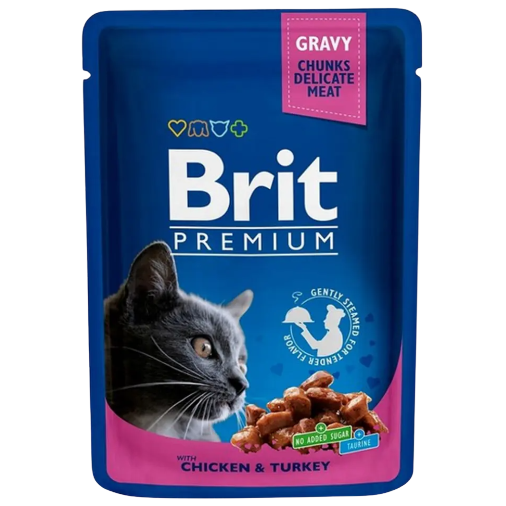Brit Wet Food For Adult Cat Chicken & Turkey 100 G