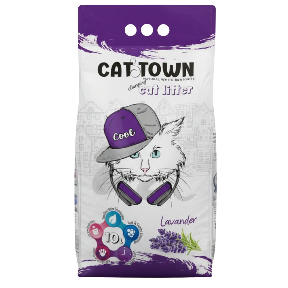 Cat Town Cat Litter Lavender 10L Petfast.shop Cat Town Box & Accessories & Litter Cat Litter petfast.shop Egypt PCA2708S Default Title 260.00