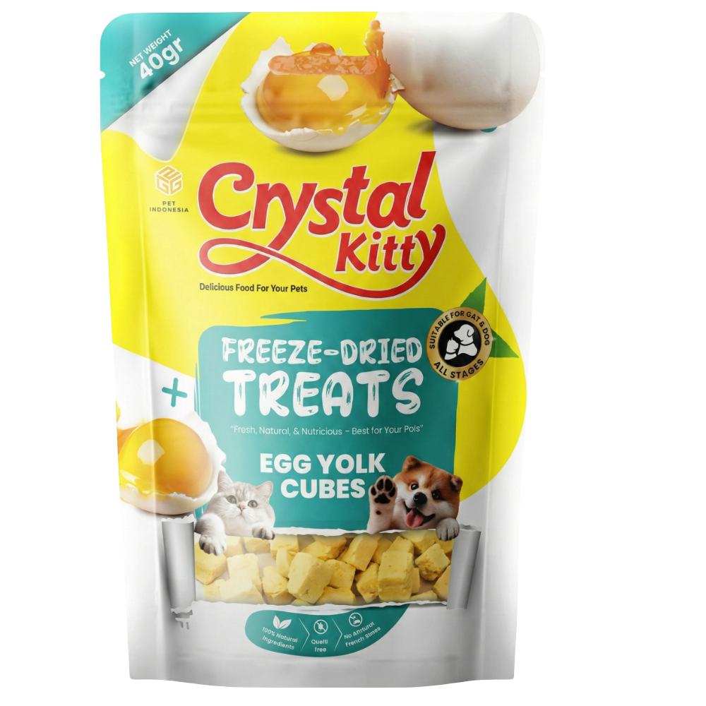 Crystal Kitty Freeze Dried Treats with Egg Yolk Cubes 40g Petfast.shop Crystal Kitty Cat Chewy Treat Dog Exclusive Treats petfast.shop EgyptDefault Title 160.00