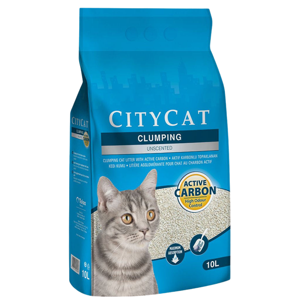 CITYCAT Clumping Cat Litter Active Carbon - 10L Petfast.shop City Cat Box & Accessories & Litter Cat Litter petfast.shop Egypt PCI2388S Default Title 275.00