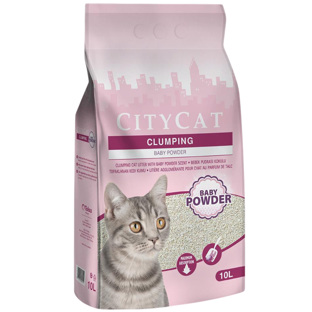 CITYCAT Clumping Cat Litter Baby Powder Scent - 10L Petfast.shop City Cat Box & Accessories & Litter Cat Litter petfast.shop Egypt PCI2387S Default Title 275.00