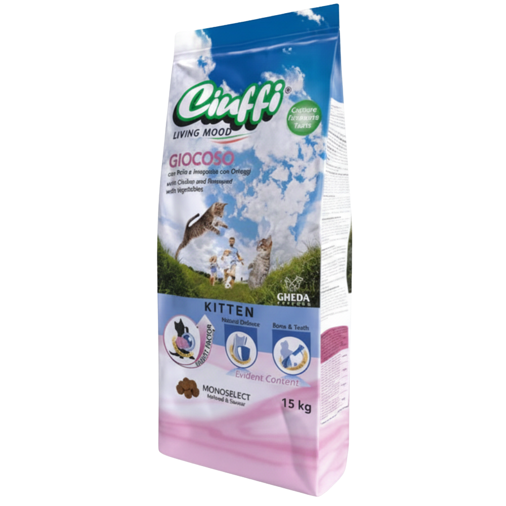 Ciuffi Dry Food with Chicken and Vegetables for Kittens 15 kg
