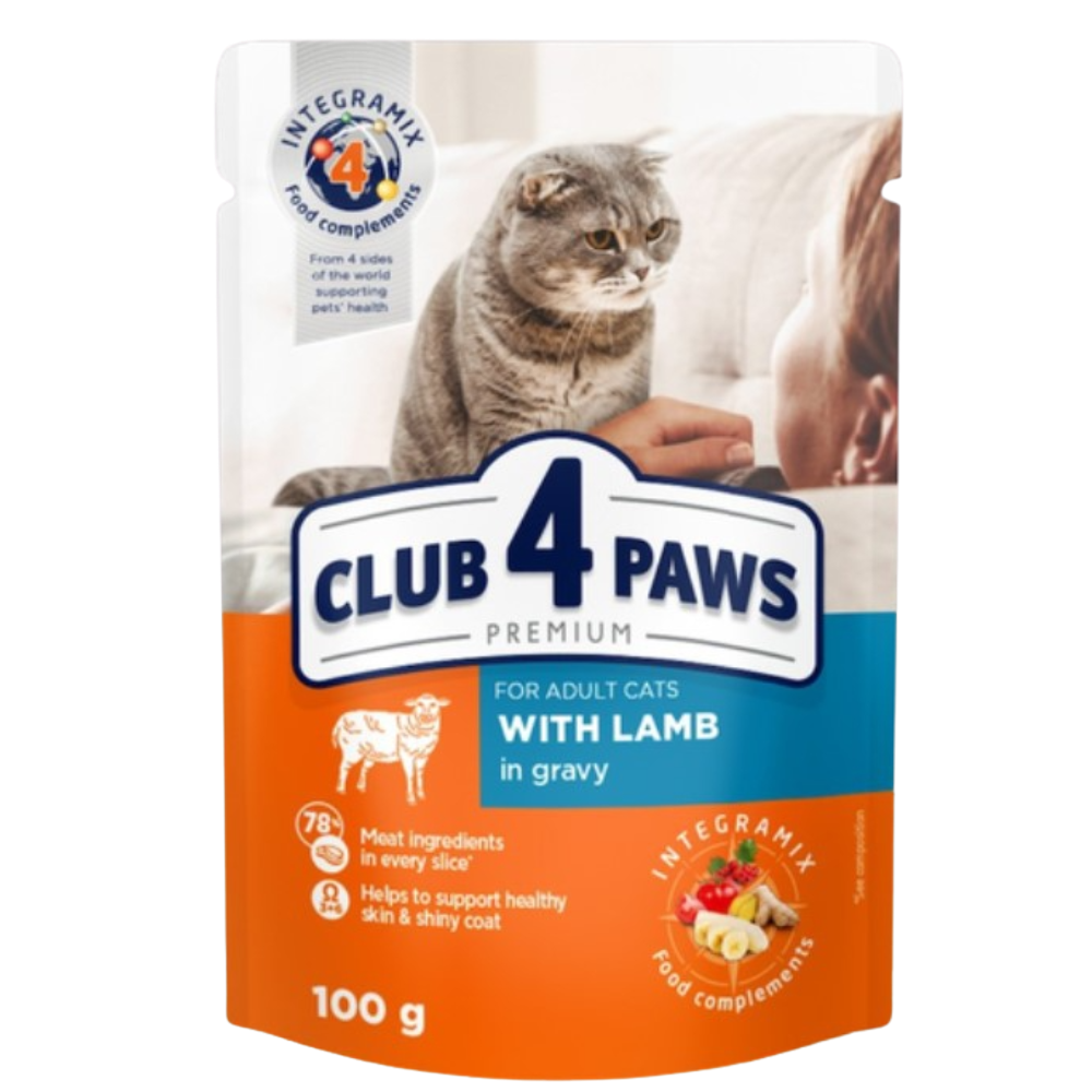 Club 4 Paws Pouch with Lamb in Jelly for Adult Cats 100 gr Petfast.shop Club 4 Paws Cat Food Wet Food petfast.shop Egypt PCL0150S Default Title 50.00