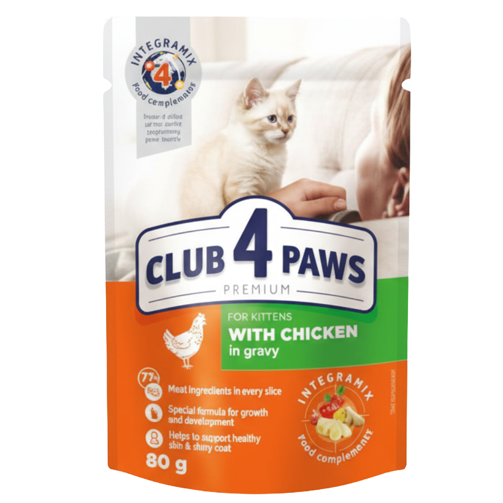 Club 4 Paws Pouch with Chicken in Gravy for Kittens 80 gr