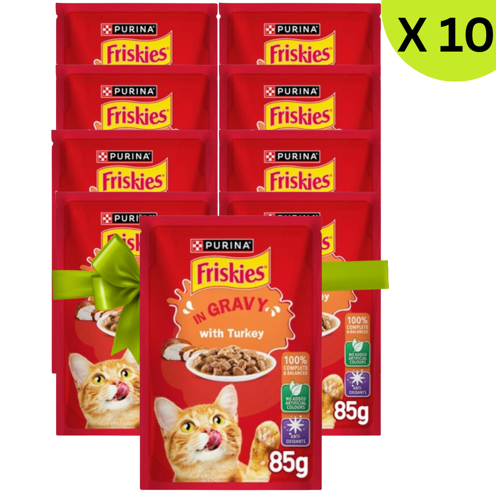 BUY 9 + 1 FREE FFriskies Turkey Chunks in Gravy Wet Cat Food Pouch 85g Petfast.shop Friskies Bundles Cat Exclude Food Wet Food petfast.shop EgyptDefault Title 360.00