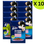 BUY 9 + 1 Felix with Trout and Green Bean Wet Cat Food Pouch 85g Petfast.shop Felix Bundles Cat Exclude Food Wet Food petfast.shop EgyptDefault Title 450.00