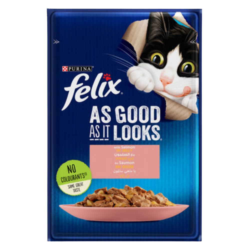 Felix with Salmon Pouch 85g Petfast.shop Felix Cat Food Wet Food petfast.shop Egypt PFE1945S Default Title 55.00