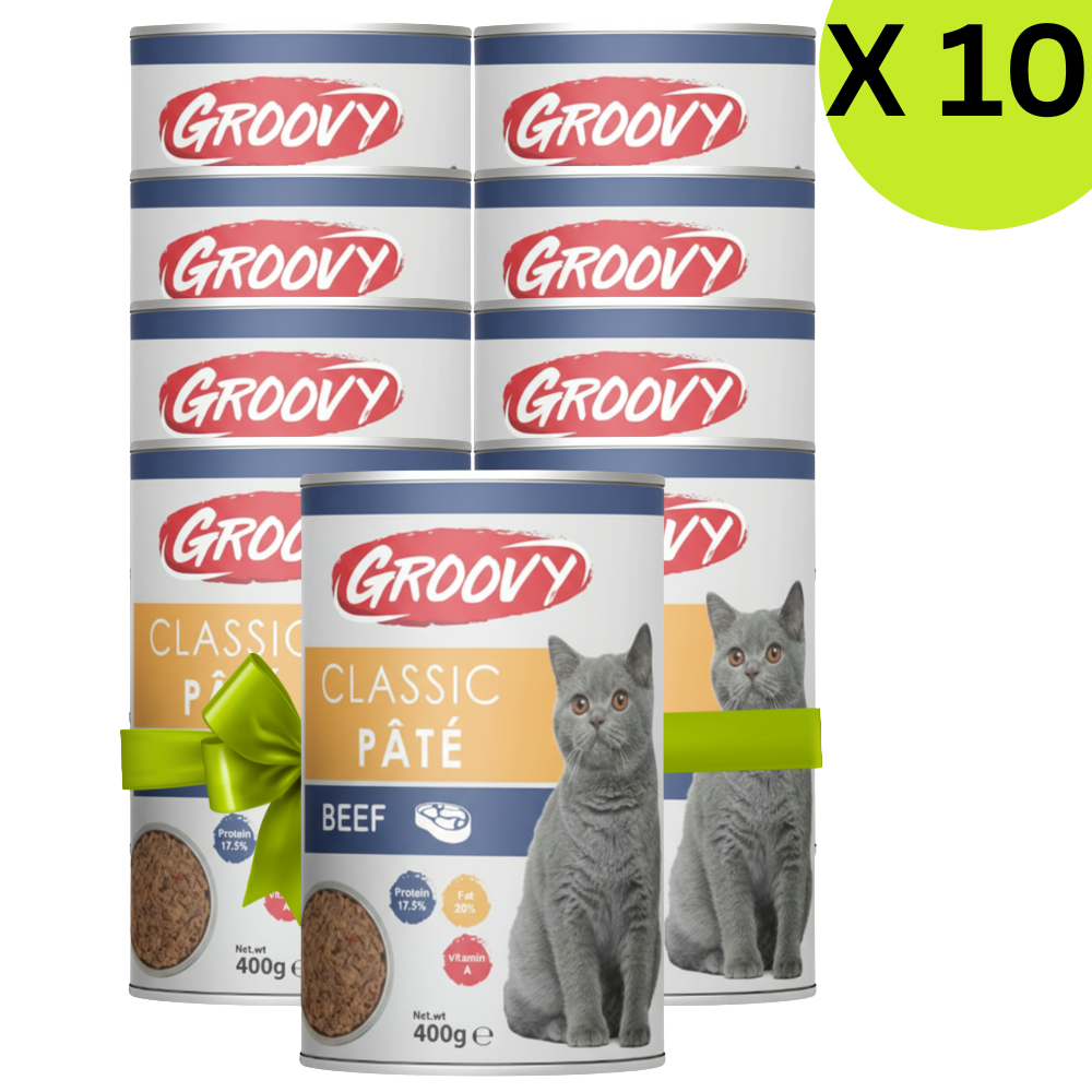 BUY 9 + 1 FREE Groovy Wet Food For Cats Classic pate beef 400g Petfast.shop Groovy Bundles Cat Exclude Food Wet Food petfast.shop EgyptDefault Title 432.00