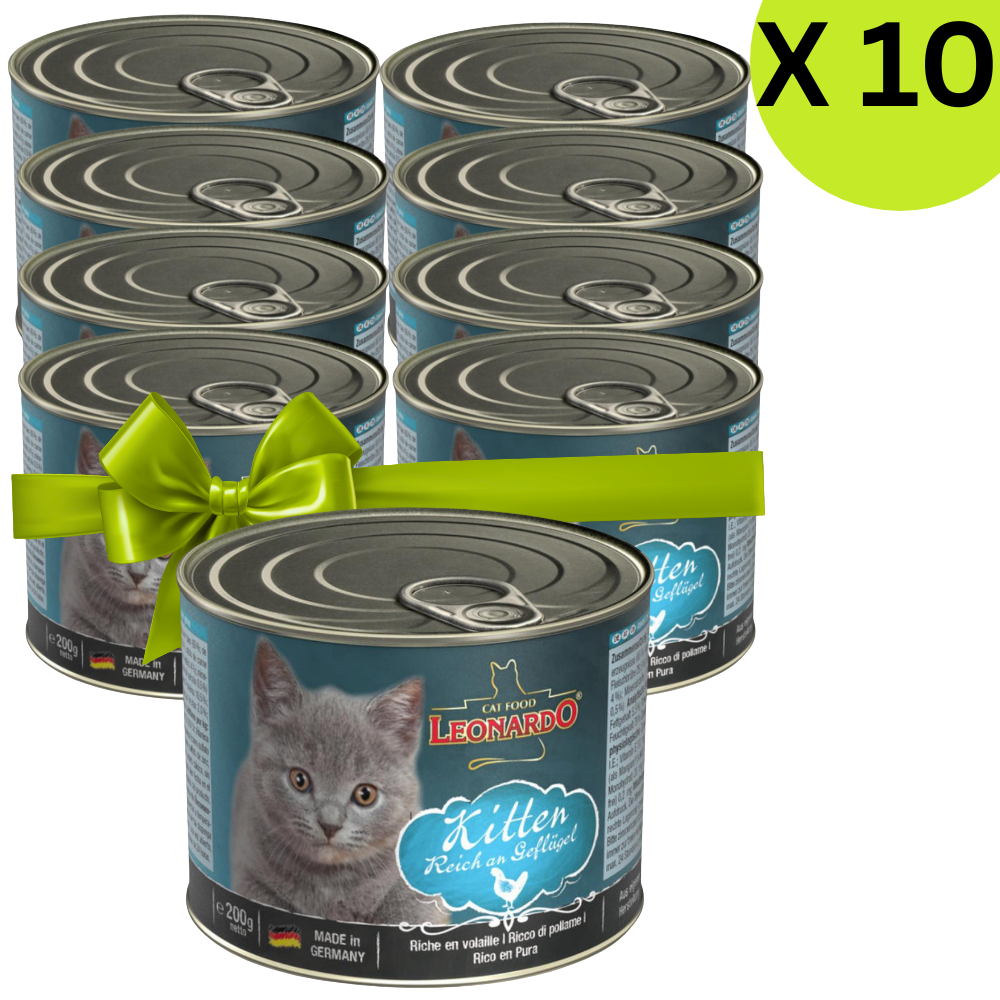 BUY 9 +1 FREE LEONARDO Kitten Wet Food 200 G Petfast.shop Leonardo Bundles Cat Exclude Food Wet Food petfast.shop EgyptDefault Title 990.00