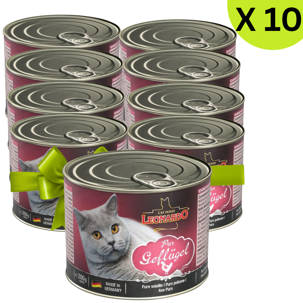 BUY 9 +1 FREE LEONARDO Rich In Pure Poultry Wet Food 200 G Petfast.shop Leonardo Bundles Cat Exclude Food Wet Food petfast.shop EgyptDefault Title 990.00