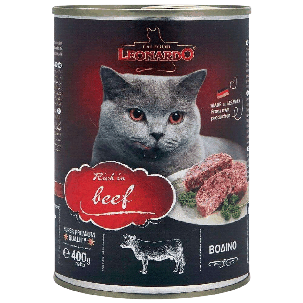 Leonardo Wet Food Rich In Beef For Adult Cats 400 g Petfast.shop