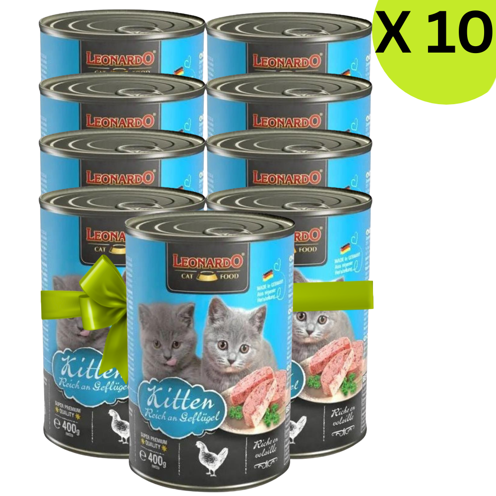 BUY 9 + 1 FREE Leonardo Kitten Wet Food 400g Petfast.shop Leonardo Bundles Cat Exclude Food Wet Food petfast.shop EgyptDefault Title 1800.00