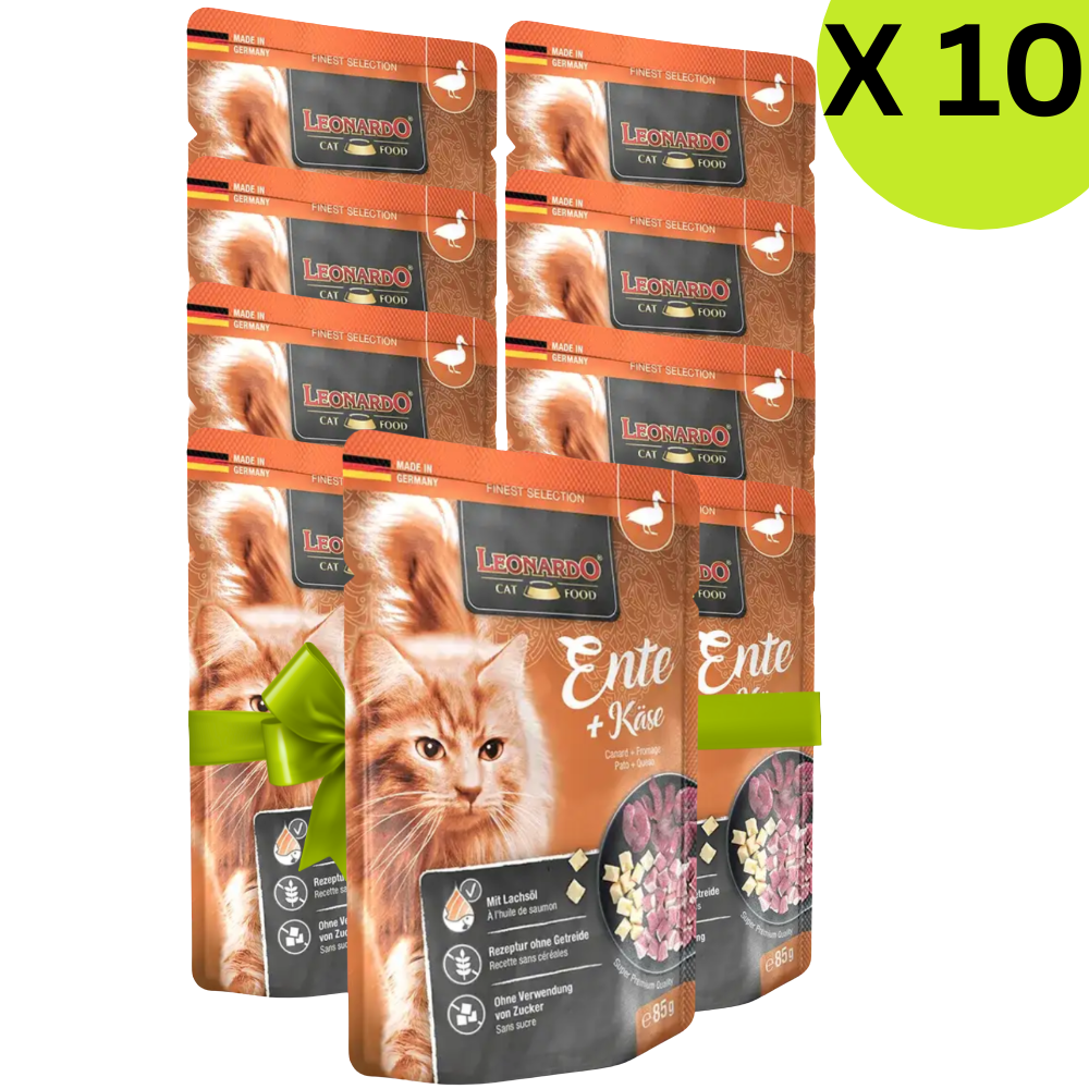 BUY 9 + 1 FREE Leonardo Wet Food Adult Cat with Duck & Cheese 85 g Petfast.shop Leonardo Bundles Cat Exclude Food Wet Food petfast.shop EgyptDefault Title 945.00