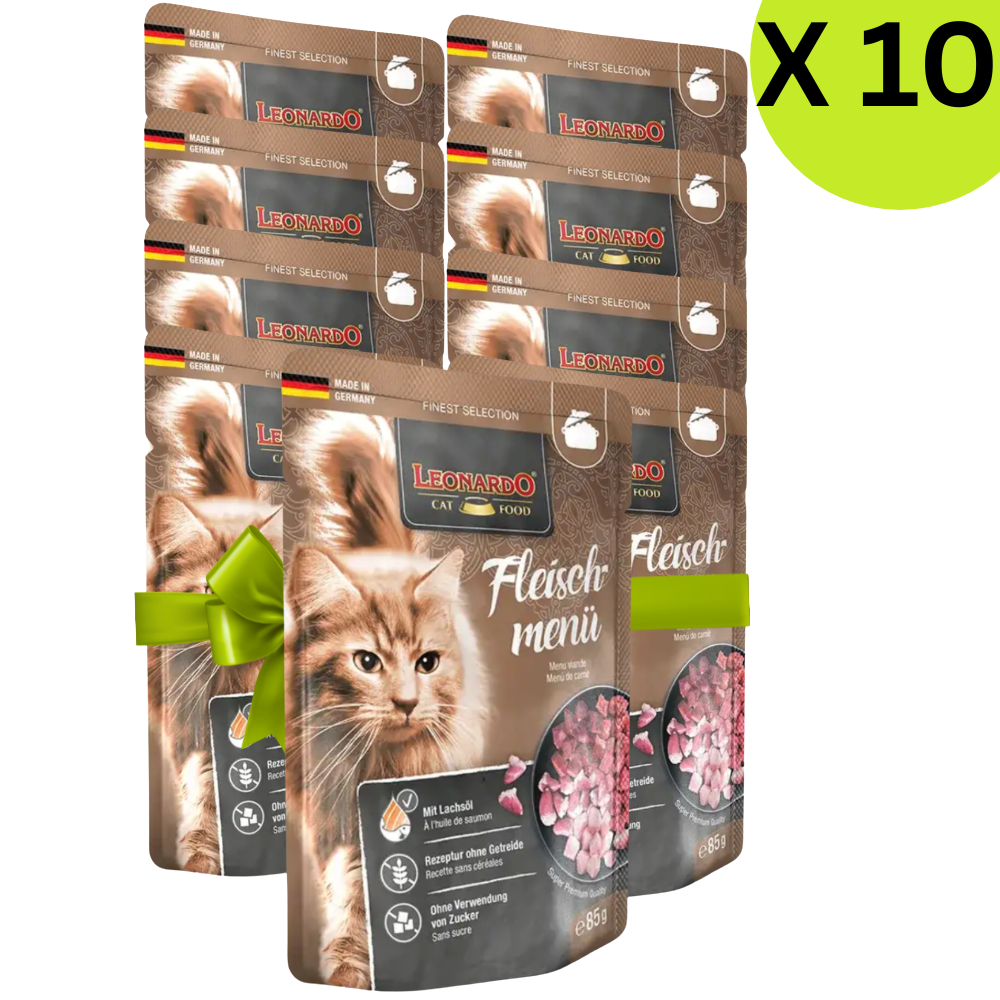 BUY 9 + 1 FREE Leonardo Wet Food Adult Cat with Meat Menu 85 g Petfast.shop Leonardo Bundles Cat Exclude Food Wet Food petfast.shop EgyptDefault Title 945.00