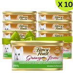 BUY 9 + 1 FERR Fancy Feast Gravy Lovers Salmon Feast in Seared Salmon Flavour Gravy 85g