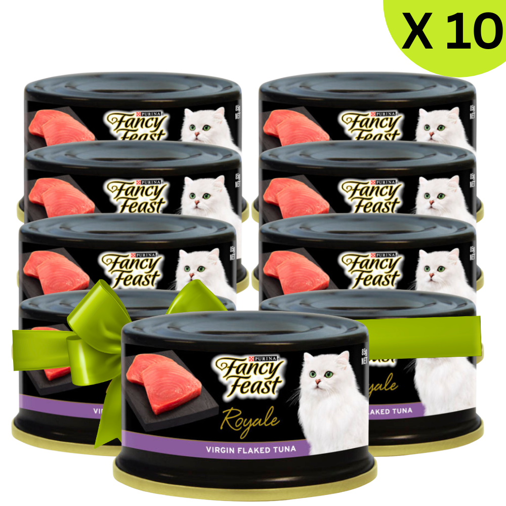 BUY 9 + 1 FERR FANCY FEAST Adult Royale Virgin Flaked Tuna Wet Cat Food 85g