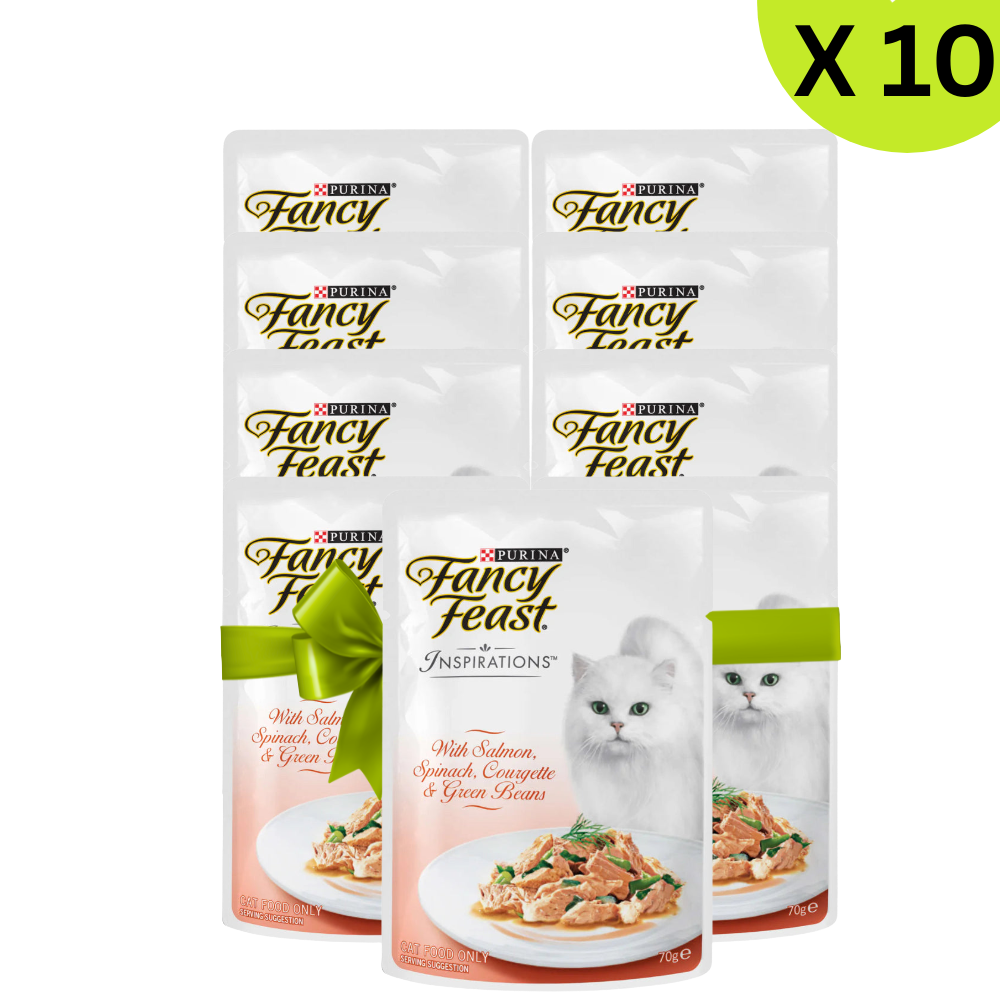 BUY 9 + 1 FREE Fancy Feast Inspirations Salmon, Spinach, Courgette & Green Beans Wet Cat Food 70g Petfast.shop Fancy Feast Bundles Cat Exclude Fancy Feast Food Wet Food petfast.shop EgyptDefault Title 1800.00