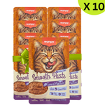 Packaging of wanpy cat food with a smiling cat illustration on a white background