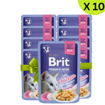 BUY 9 + 1 FREE Brit Wet Food for Adult Cat Fillets in Jelly with Chicken 85g