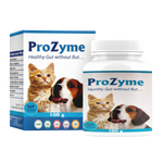 ProZyme pet supplement packaging with a cat and dog illustration on a white background