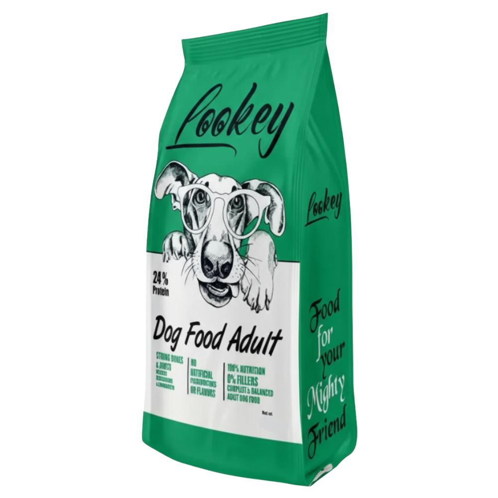 Lookey dog food package on a white background