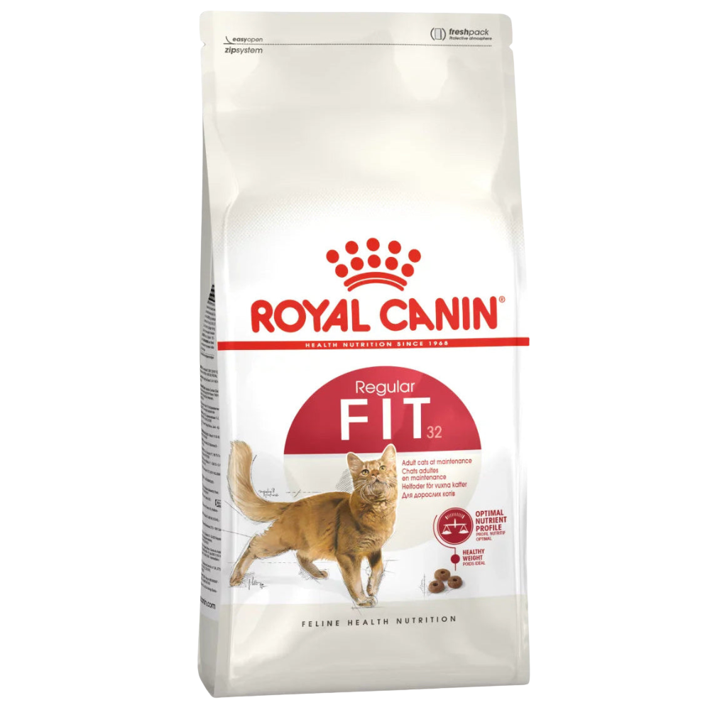 Royal Canin cat food package on a white background