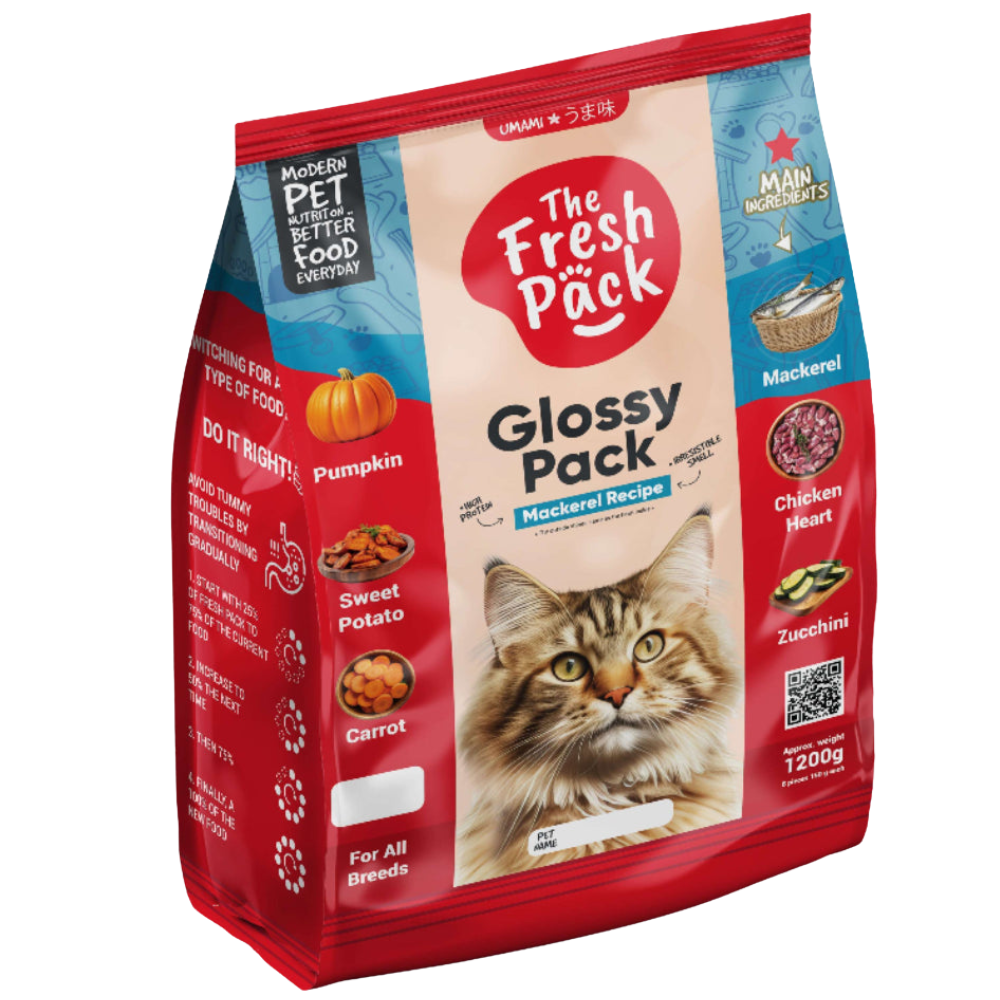 The Fresh Pack Glossy UMAMI Pack for cats - With Mackerel Fish 1200g