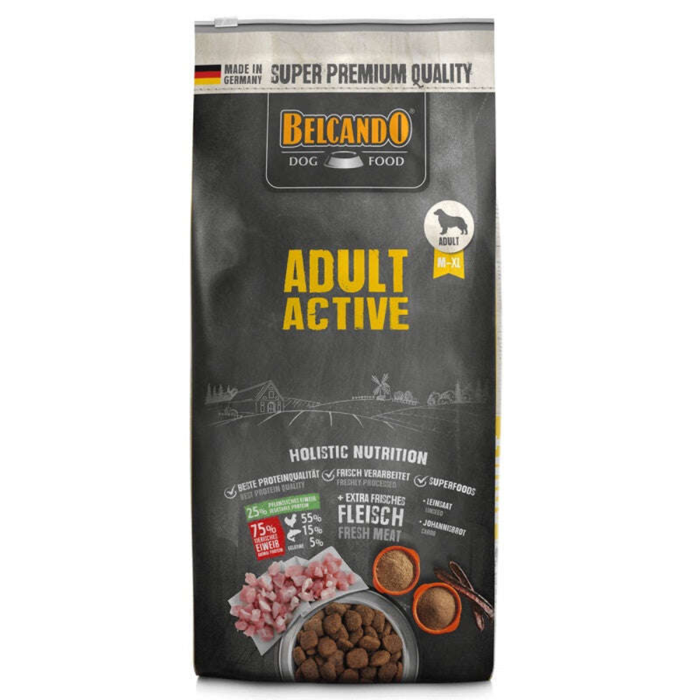 Belcando Dog Food Adult Active package on a white background