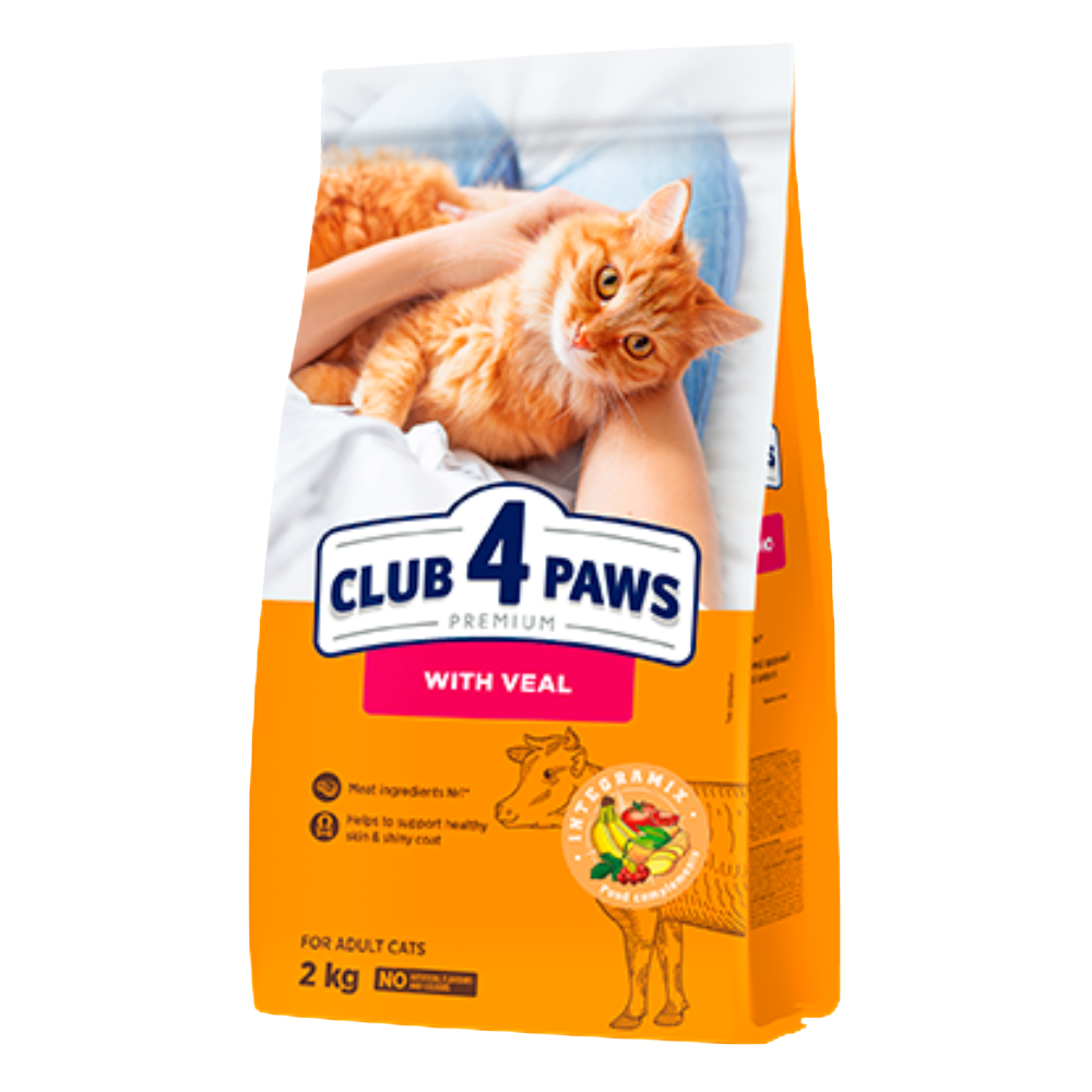 Club 4 Paws Dry Food For Adult Cat Premium With Veal