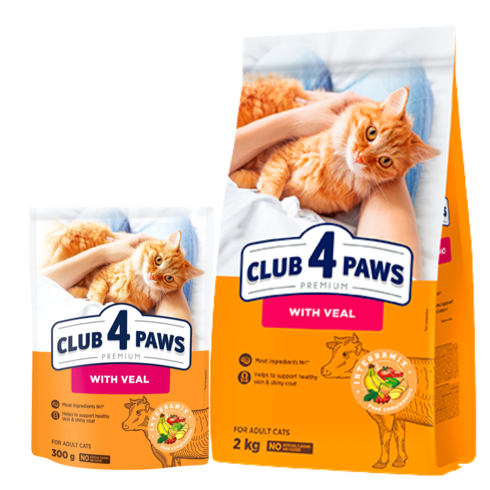 Club 4 Paws Dry Food For Adult Cat Premium With Veal