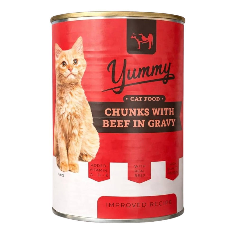 Yummy Cat Food with Beef in Gravy Chunks 400g Petfast.shop Yummy Cat Food Wet Food petfast.shop EgyptDefault Title 75.00