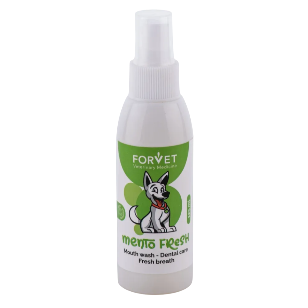 Forvet Mento Fresh mouthwash bottle on a white background
