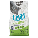 Bag of Orijen cat litter with a cat on the packaging on a white background