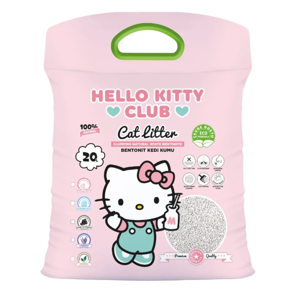 Hello Kitty Clumping Cat Litter baby powder Petfast.shop Hello Kitty Box & Accessories & Litter Cat Kitten Litter petfast.shop Egypt Petfast1014 5 L 175.00