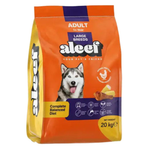 Aloof dog food package for large breeds on a white background