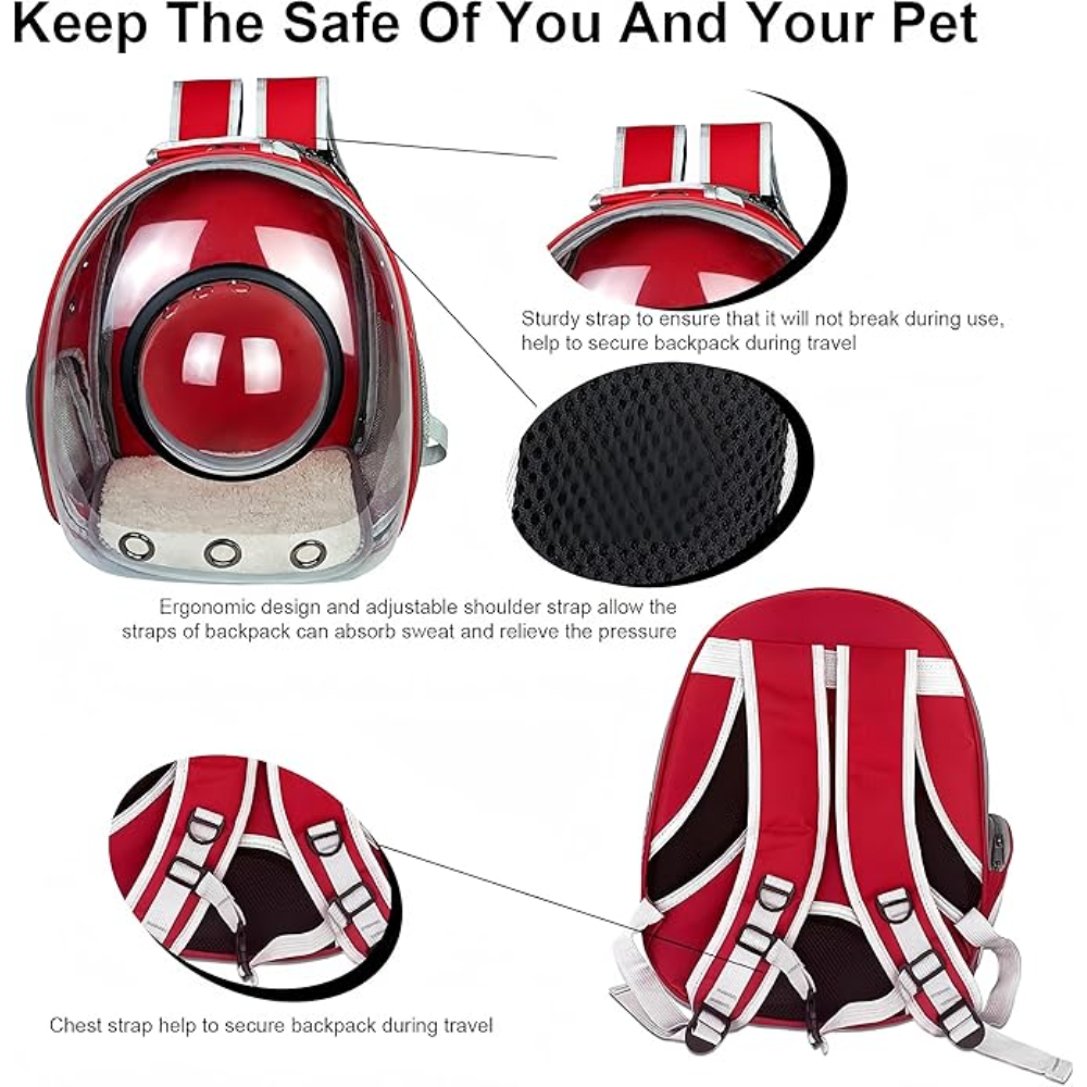 Bomei Pet Backpack TransparentPet Bag for cats and small dogs