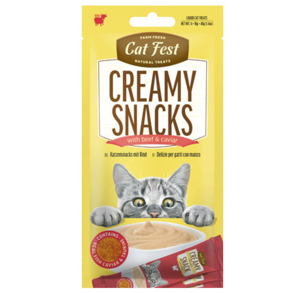Cat Fest Creamy Snacks with Beef & Caviar 40g