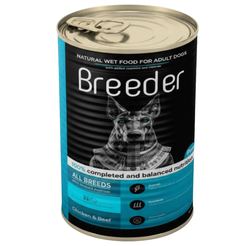 Breeder Pate Canned Food For Adult Dog Chicken With Beef 400 G Petfast.shop Breeder Dog Egypt Brand Food Wet Food petfast.shop Egypt PBR3103S Default Title 50.00
