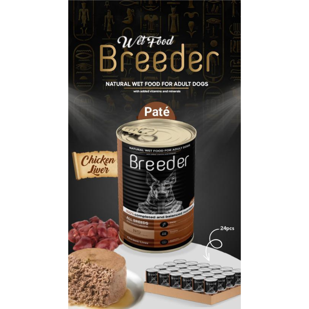 Breeder Pate Canned Food For Adult Dog Chicken With Liver 400 G