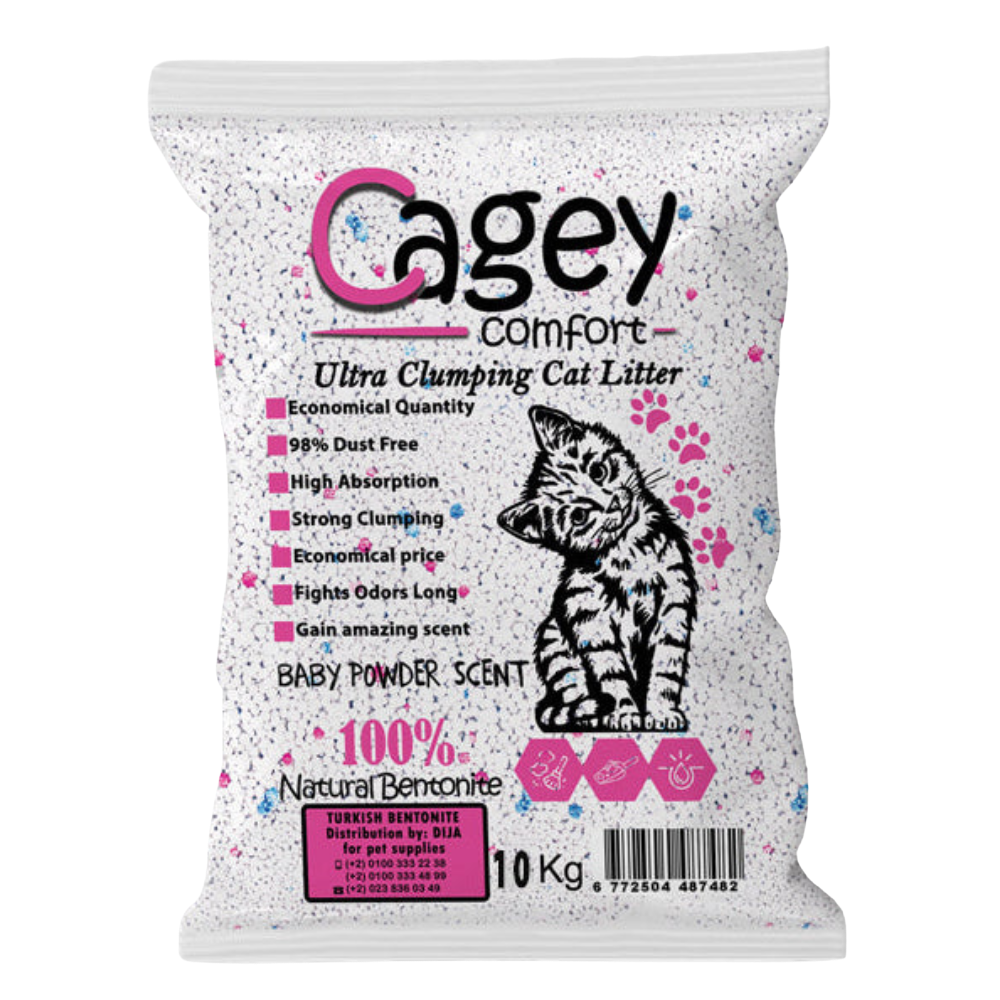 CAGEY cat litter baby powder scent 20 l Petfast.shop Cagey Box & Accessories & Litter Cat Litter petfast.shop Egypt PCA2812S Default Title 400.00