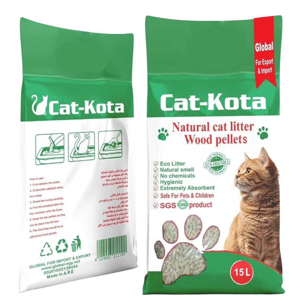 Cat-Kota Natural Wood Pellet Cat Litter, Organic, 15 kg