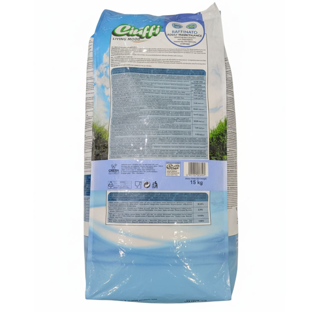 Ciuffi Dry Food with Salmon and Vegetables for Adult Cats 15 kg
