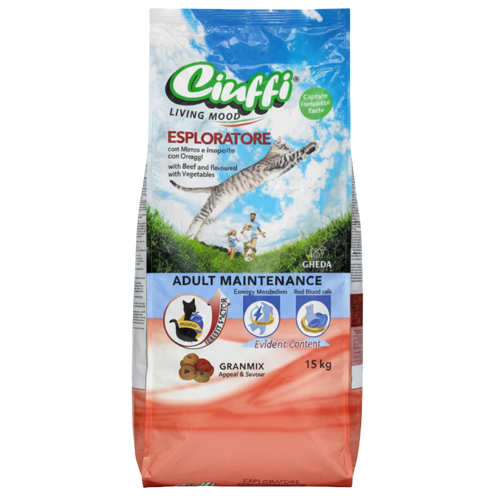 Ciuffi Dry Food For Cats Adult Complete Beef 15kg