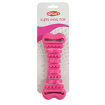 Pink dog toy with 'Groovy' branding on a white background