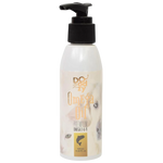 Bottle of doggy Omega 3 oil on a white background