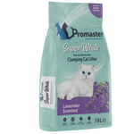 Promaster Super White Clumping Cat Litter bag with a white cat on a light green background