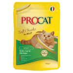 ProCat cat food pouch with a cat on the label on a white background